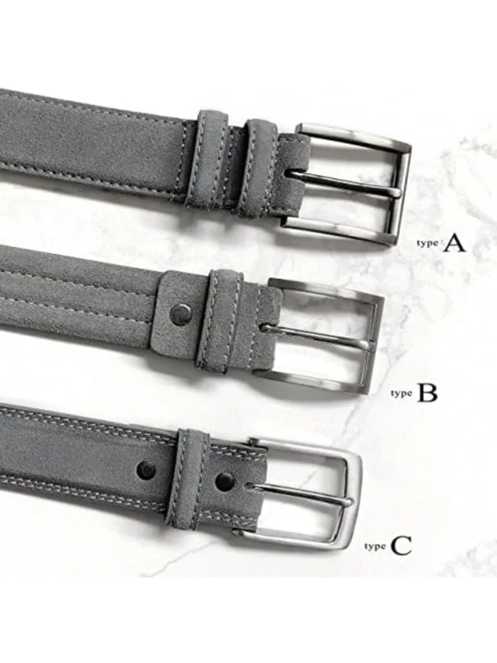 Stylish Men's Suede Leather Belt - Casual & Dress Options, 1-3/8
